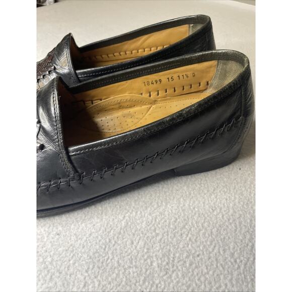 Florsheim Mens 11.5 D Black Woven Vamp Slip On Loafers Style 18499 Dress Shoes main image 16